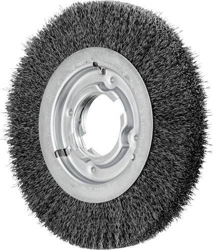 PFERD TOOLS Rundbürste RBU breit ungezopft aus Stahl-Draht Ø 0,30 mm für Schleifbock und Winkelschleifer, Farbe: Grau - Bild 1