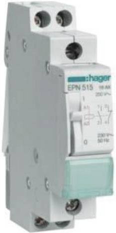 Hager Stromstoß-Schalter EPN515 für Hutschiene, 1 Schließer, 1 Öffner, 16A, 230 V/AC, 110 V/DC - Bild 1