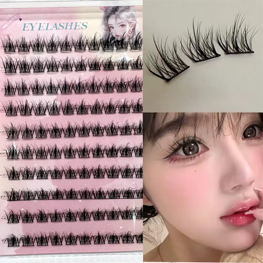 LIMEIKAI Falsche Wimpern Einzelcluster, 10-12mm, C-gebogen, Unisex - Bild 3