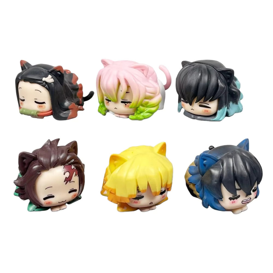 MINISO Demon Slayer Katze Actionfigur, 6-teiliges Set - Bild 3