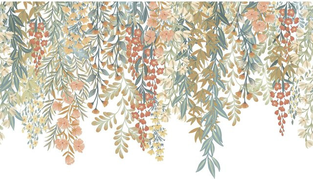 Erismann Vliestapete La Terrasse Cascade Vegetale in Beige und Multicolour, B: 3 m x H: 2,7 m - Bild 1