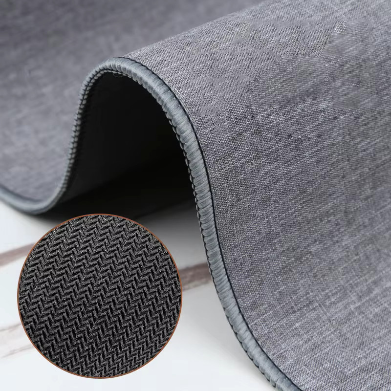 YSAGi Gaming-Mauspad aus Baumwolle und Leinen mit Gummiunterseite in Schwarz und Grau, Große Schreibtischunterlage für PC und Tastatur, 4 mm Dicke - Bild 2