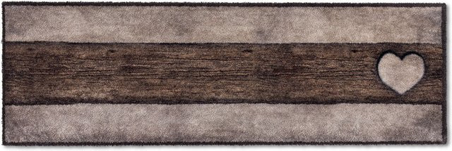 Astra Sauberlaufmatte Pure & Soft Holz Herz, bunt, B: 50 cm, T: 150 cm, H: 0,7 cm - Bild 1