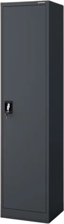 DELUKE Aktenschrank aus Metall mit Flügeltüren und Schloss in Anthrazit Matt, H x B x T: 185 x 45 x 40 cm