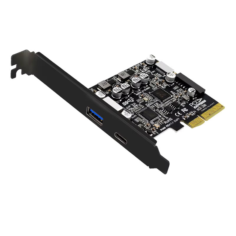 T.F.SKYWINDINTL USB-Erweiterungskarte PCIe zu USB 3.2 Interface mit 10 Gbit/s Hochgeschwindigkeit, PC-Adapter in Schwarz - Bild 2