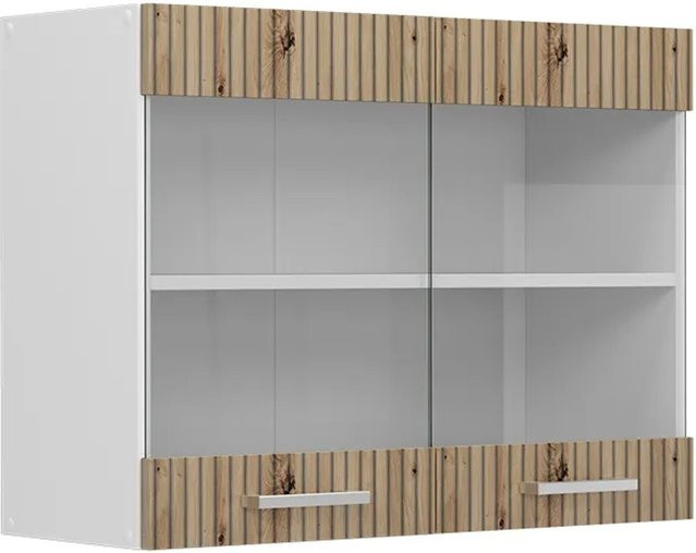 Vicco Küchenglasschrank R-Line Glashängeschrank Artisan-Eiche/Weiß, B: 80 cm, H: 60 cm, T: 31 cm - Bild 1