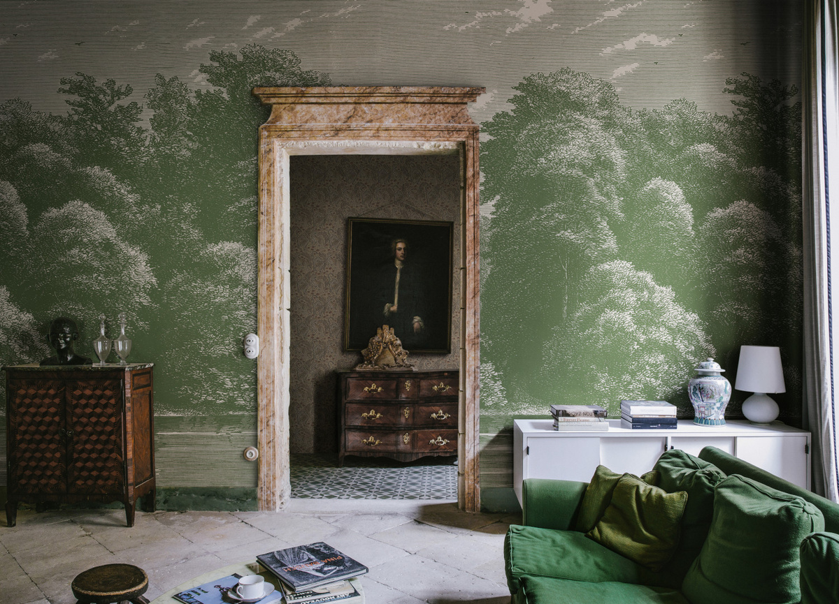 Rebel Walls Mural Spring Season Wandtattoo in Grün mit floralem Vintage-Design - Bild 1