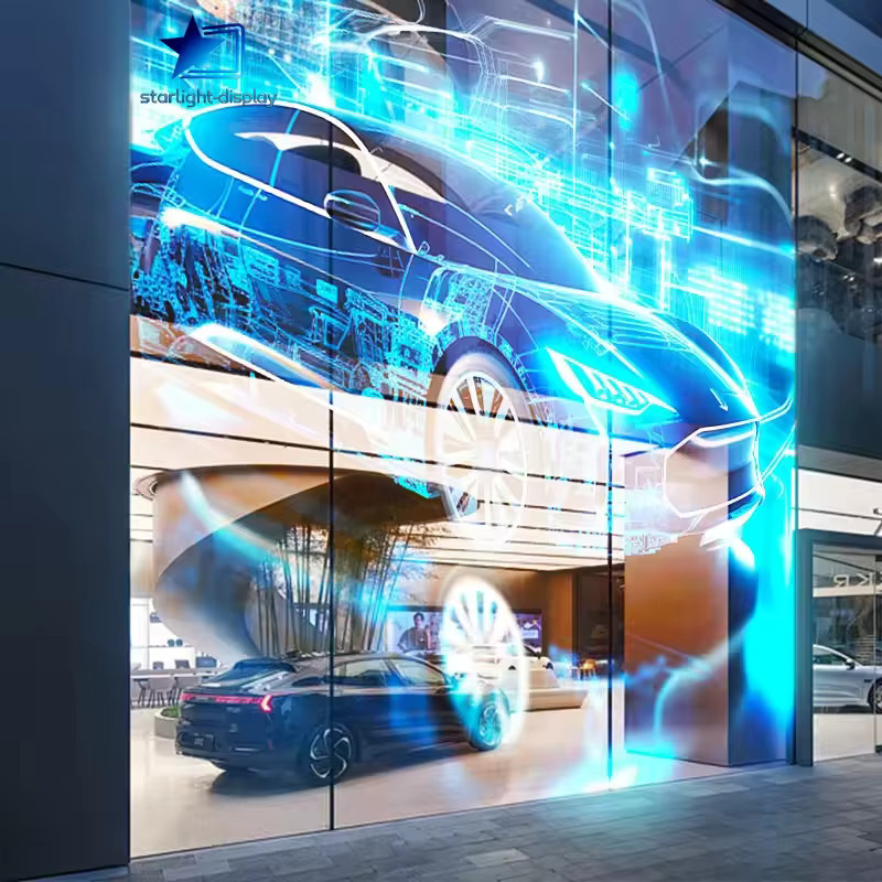 OIMG Hochauflösender transparenter LED-Film-Bildschirm für Innenräume und Schaufenster-Werbung - Bild 3