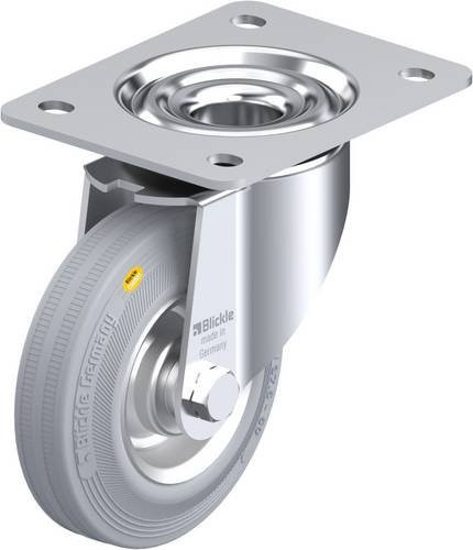 Blickle Lenkrolle LK-RD 125R-3-VLI in Silber und Grau mit 125 mm Rad-Durchmesser und 120 kg Tragfähigkeit - Bild 1
