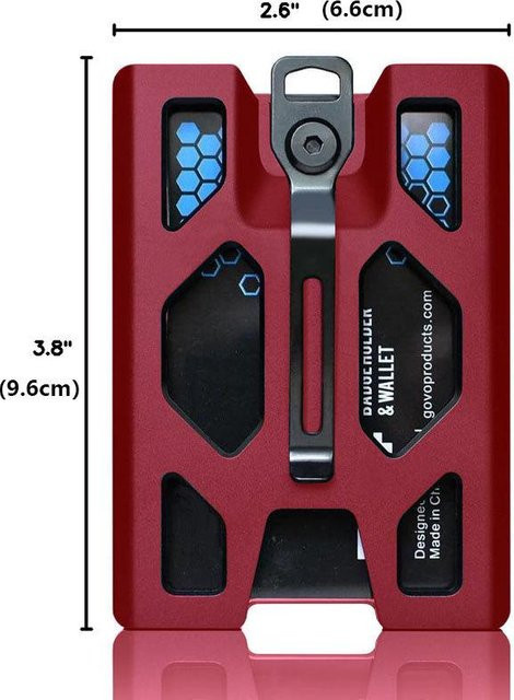 Chose One Ausweishalter aus Aluminiumlegierung in Rot mit transparentem Kartenclip aus Metall - Bild 1