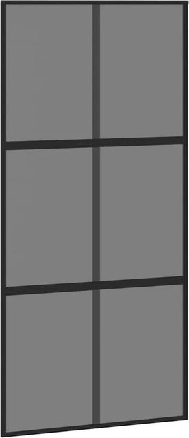 vidaXL Schiebetür aus Hartglas und Aluminium in Schwarz, B: 102,5 cm, H: 205 cm - Bild 1