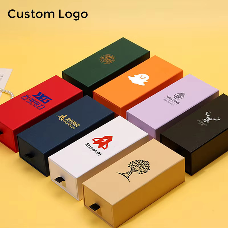 Schubladen-Geschenkboxen aus Papier für Schmuck und Geschenke, Set in Rot und Mehrfarbig - Bild 1