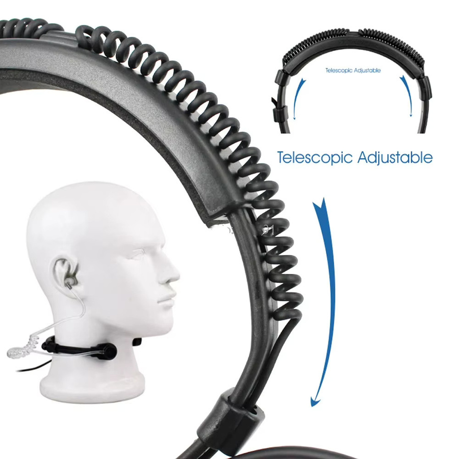 Taktisches Heavy Duty U94 PTT Neck Throat Mic Lavalier Headset für Motorola XiR P6600 P6620 DP2400 DEP550 MTP3100 MTP3150 in Schwarz - Bild 3