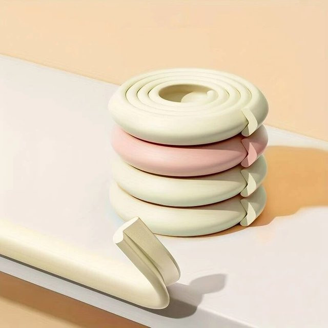Sicherheitsstoßstangenstreifen für Kinder als Eckenschutz und Kantenschutz in Beige, 2 m Länge - Bild 1