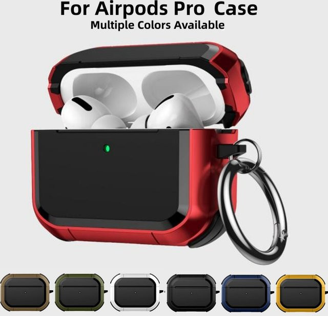 Silikon Schutzhülle für Apple AirPods Pro 2, 3 und 1 in Gelb mit Schlüsselbund - Bild 1