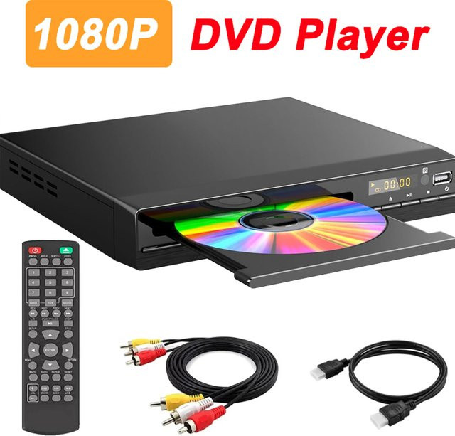 Luxuglow Full HD DVD-Player mit Fernbedienung und HDMI, Multimedia VCD und CD Player in Schwarz - Bild 1