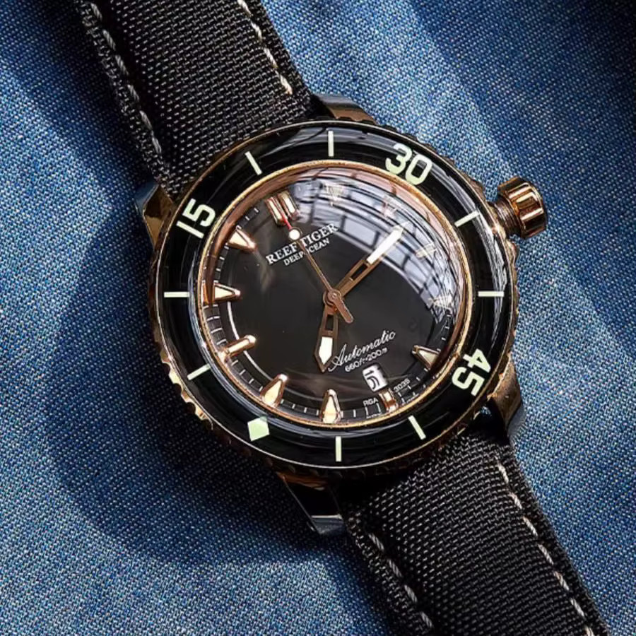 Reef Tiger Armbanduhr, Automatik, Edelstahl, 44 mm, Herren, Schwarz - Bild 4