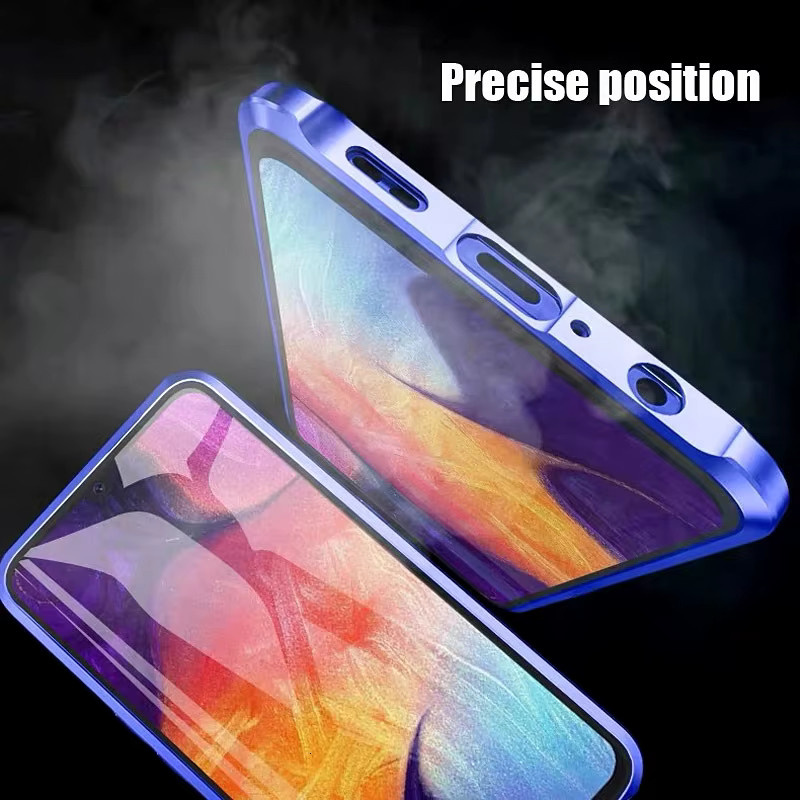Magnetische Metall-Handyhülle für Honor 70 50 20 Pro 9X 8X 400 90 mit 360 Grad Vollschutz und doppelseitiger Glas-Stoßstangenabdeckung in Silber und Blau - Bild 6