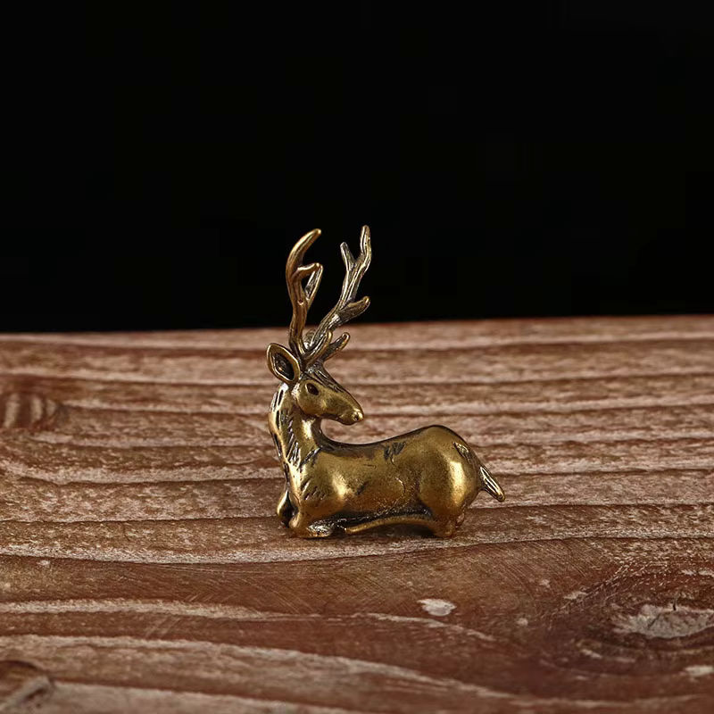 JETTING Elch Miniatur Figur aus Messing in Gold im Vintage Design als Desktop Ornament - Bild 2