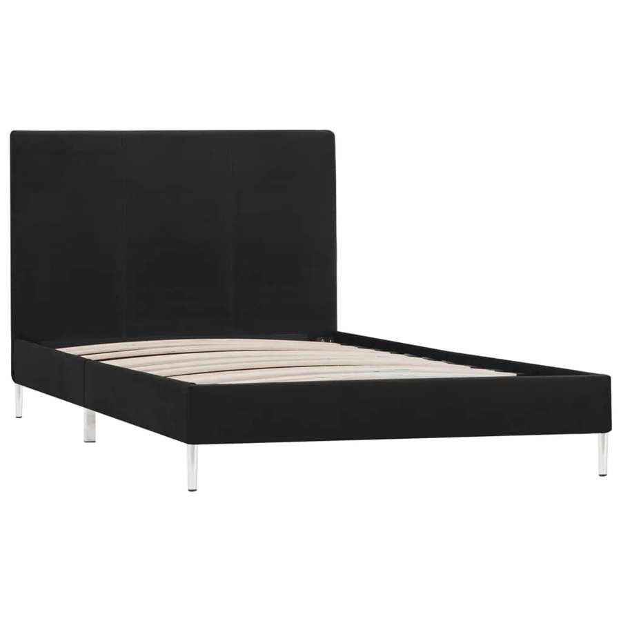 vidaXL Bettgestell aus Stoff in Schwarz, B/T/H: 90 x 200 x 208 cm - Bild 2