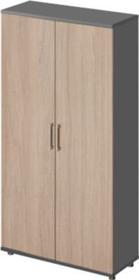 Schäfer Shop Genius Flügeltürenschrank TETRIS WOOD mit 5 Fächern, Farbe Graphit/Eiche, Breite: 100 cm - Bild 1