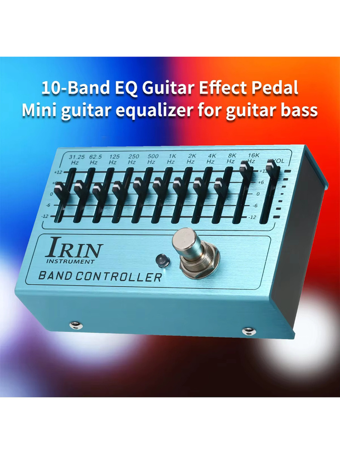 IRIN Mini-Gitarren-Equalizer 10-Band EQ Effektpedal mit True Bypass in Blau - Bild 5
