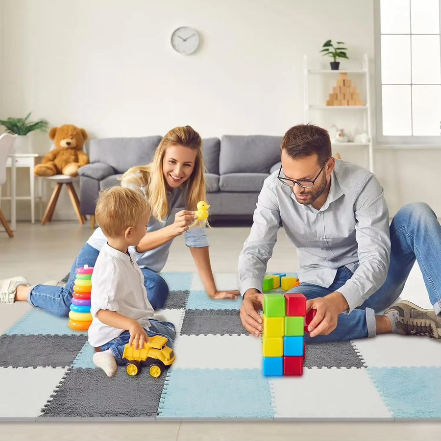 DHDH Plüsch Puzzle Bodenmatte aus EVA-Schaum, lila, B/B: 30 x 30 cm - Bild 2