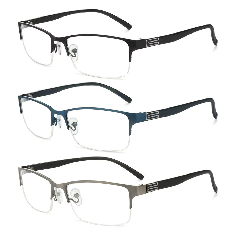 KLASSNUM Korrektionsbrille, Herren, Halbrand, quadratisch, Metall, schwarz - Bild 3