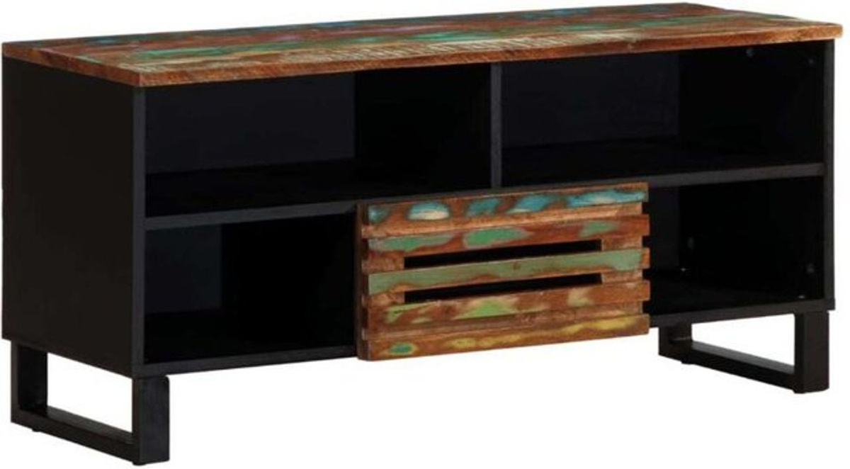 Vidaxl TV-Schrank aus Massivholz Akazie in Braun, B/T/H: 100 x 34 x 46 cm - Bild 1