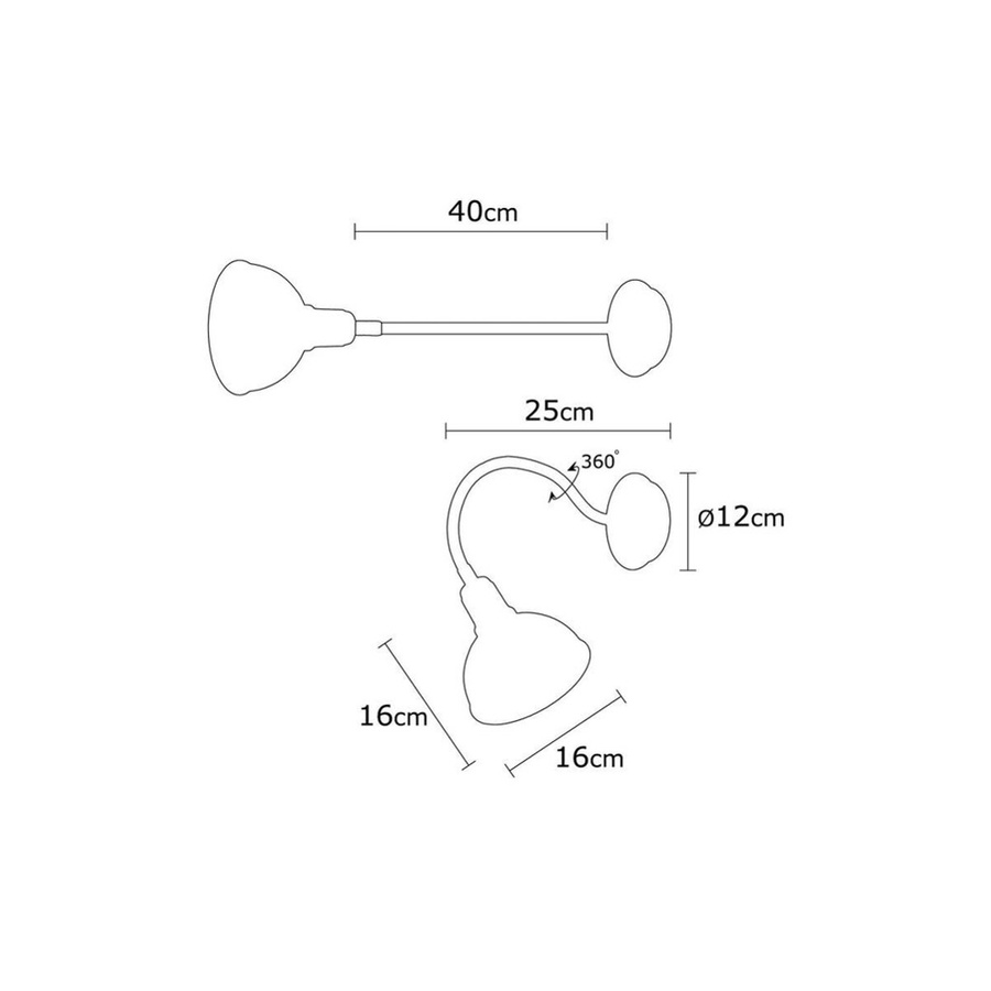 Opviq Wandleuchte aus Metall in Bronze, modern und rund, E27, B/H/T: 16 x 16 x 16 cm - Bild 2