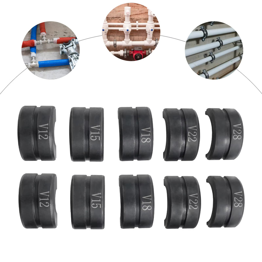 Rohrpresszange mit V-Kontur von Bymaocar aus Cr40-Stahl in Schwarz mit den Größen 12mm, 15mm, 18mm, 22mm und 28mm - Bild 4