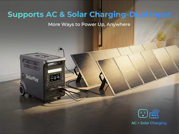 SOLARPLAY Q3600 Solargenerator mit 3840Wh LiFePO4 Batterie und 3600W AC-Ausgang für Wohnmobile und Baustellen - Bild 4