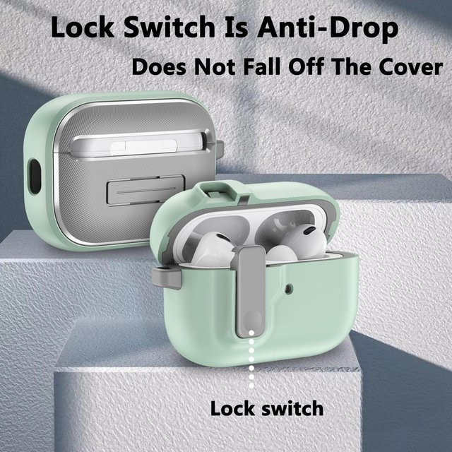 Stoßfeste TPU-Schutzhülle für Apple AirPods 4 in Grau und Grün - Bild 1