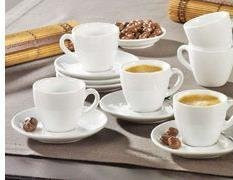 Esmeyer Bistro Espressotassen-Set aus Porzellan mit Untertassen, Weiß, 6 Stück, 0,1 l pro Tasse, Höhe: 5,8 cm - Bild 3