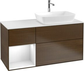 V&B Waschtischunterschrank Finion mit Wandbeleuchtung, Weiß lackiert, Breite: 120 cm, Tiefe: 50,1 cm, Höhe: 50,1 cm - Bild 1