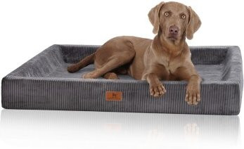 Knuffelwuff Santiago Orthopädisches Hundebett aus Cord in Grau XL - Bild 1