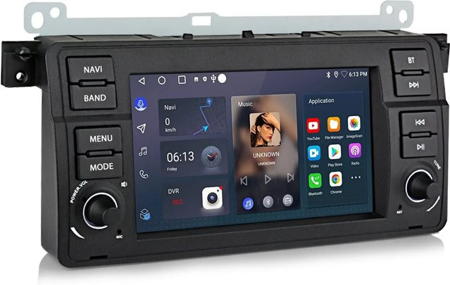 Junsun 7 Zoll Autoradio für BMW E46 (1999 bis 2004) mit Bluetooth und GPS in Schwarz - Bild 1