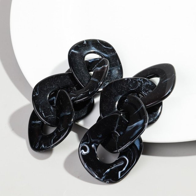 Hängeohrringe Acryl, 4-gliedrig, black, Damen - Bild 1