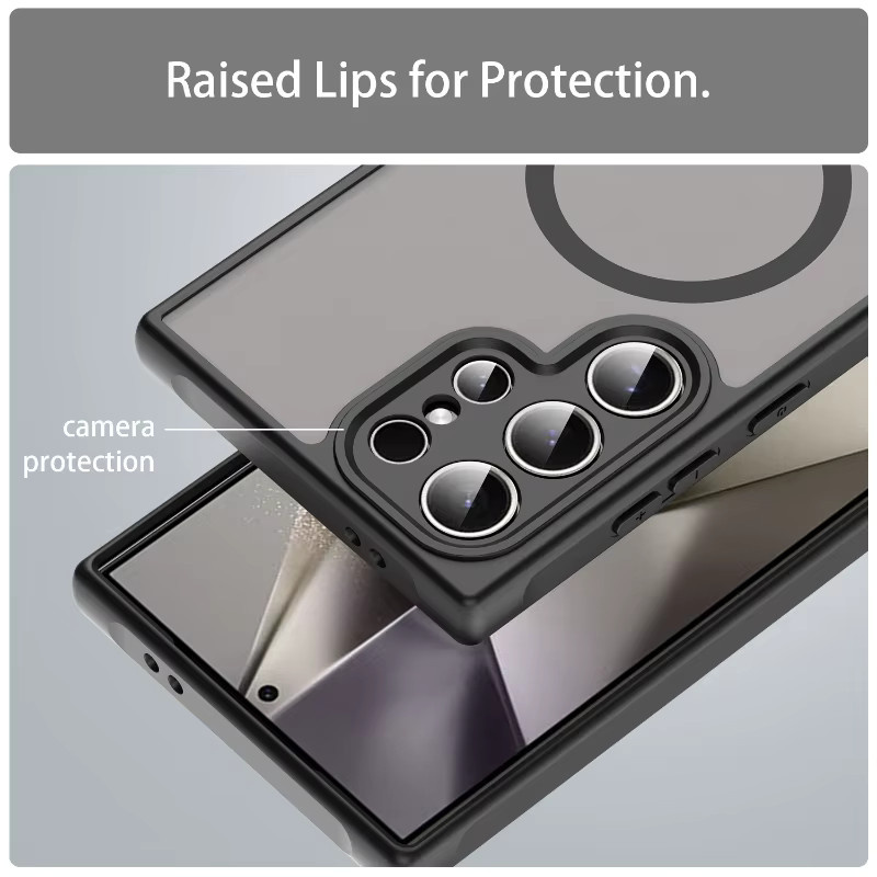 Matte magnetische MagSafe Handyhülle für Samsung Galaxy S27 S26 S25 S24 S23 S22 S21 Ultra Plus FE A57 A37 in Transparent und Schwarz - Bild 4