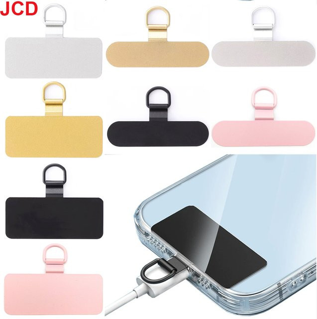 JCD 4-teiliges Universal-Telefon-Lanyard-Dichtungs-Patch aus Metall in Pink - Bild 1