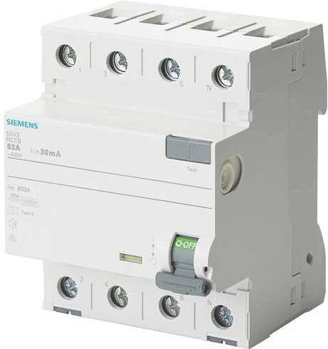 Siemens FI-Schutzschalter 5SV3342-6KK03 RCD 25A 0,03A 400V in Weiß - Bild 1
