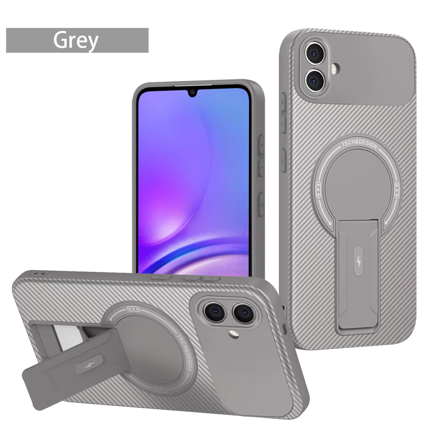 Magnetische Schutzhülle für Samsung Galaxy A07 in Grau mit Halterung - Bild 3