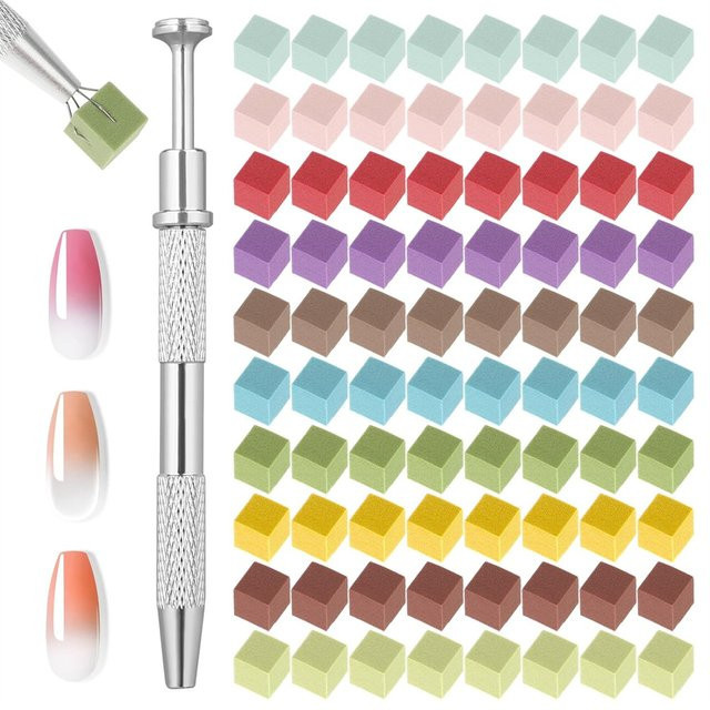 LINMANDA Nagelschwämme mit silbernem Greifstift, 50/200 Stück, Maniküre-Werkzeug - Bild 1