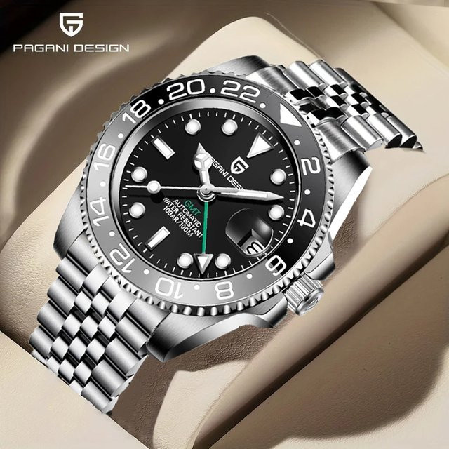 PAGANI DESIGN Armbanduhr GMT, Automatik, Edelstahl, 40 mm, Unisex - Bild 1