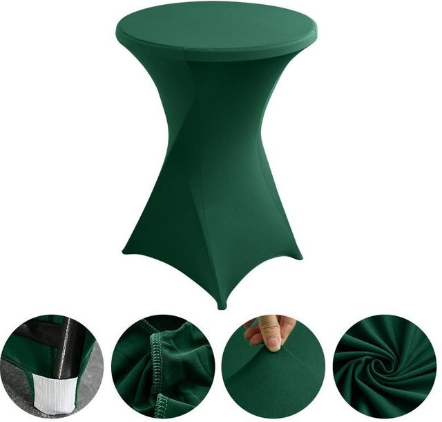 ChicFashion 5er Set Runde Stretch Tischdecke aus Spandex für Cocktailtische, Grün, B: 60 cm, H: 110 cm - Bild 1