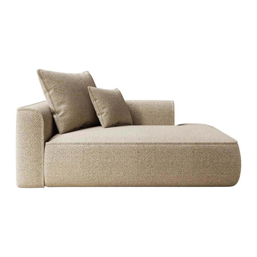 Vente-unique Recamiere Pineta ohne Schlaffunktion in Taupe mit Chenille-Stoff, Breite: 180 cm, Tiefe: 115 cm, Höhe: 67 cm - Bild 2