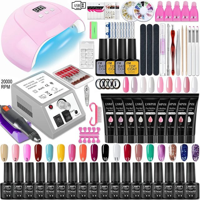 LNWPYH Nagel Gel Kit mit LED Trockner und Bohrer Maschine - Bild 1