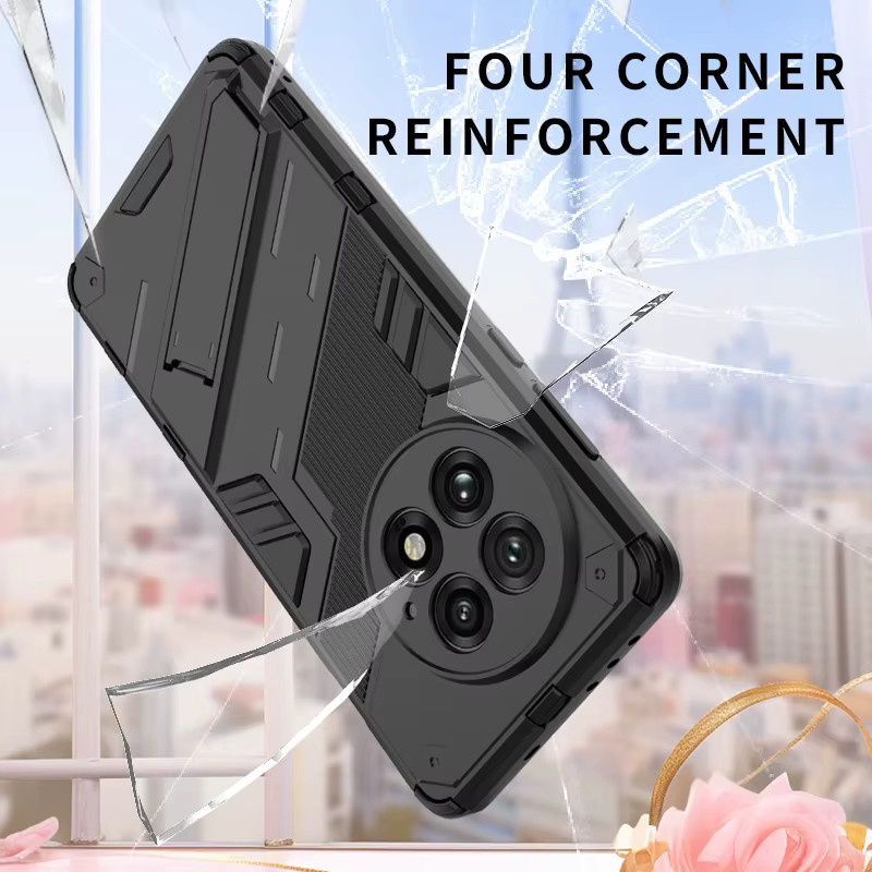 Anti-Schock Schutzhülle mit Kamera-Objektiv-Schutz und Ständer für OnePlus 13, 12, 11, 13R, 12R, Nord CE 4, 3 Lite in Pink - Bild 2