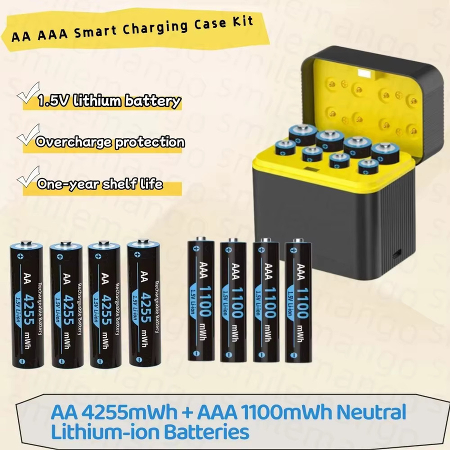 Yuform Wiederaufladbare Lithium-Batterien 1,5V AA 4255mWh und AAA 1100mWh Hochleistungs Akkus für Maus und Fernbedienung - Bild 2