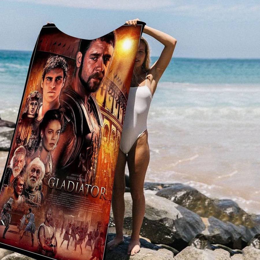 Ka Chen Muxi Gladiator Klassischer Film Strandtuch für Mädchen, Mikrofaser, bunt, B/H: 40 x 60 cm - Bild 5